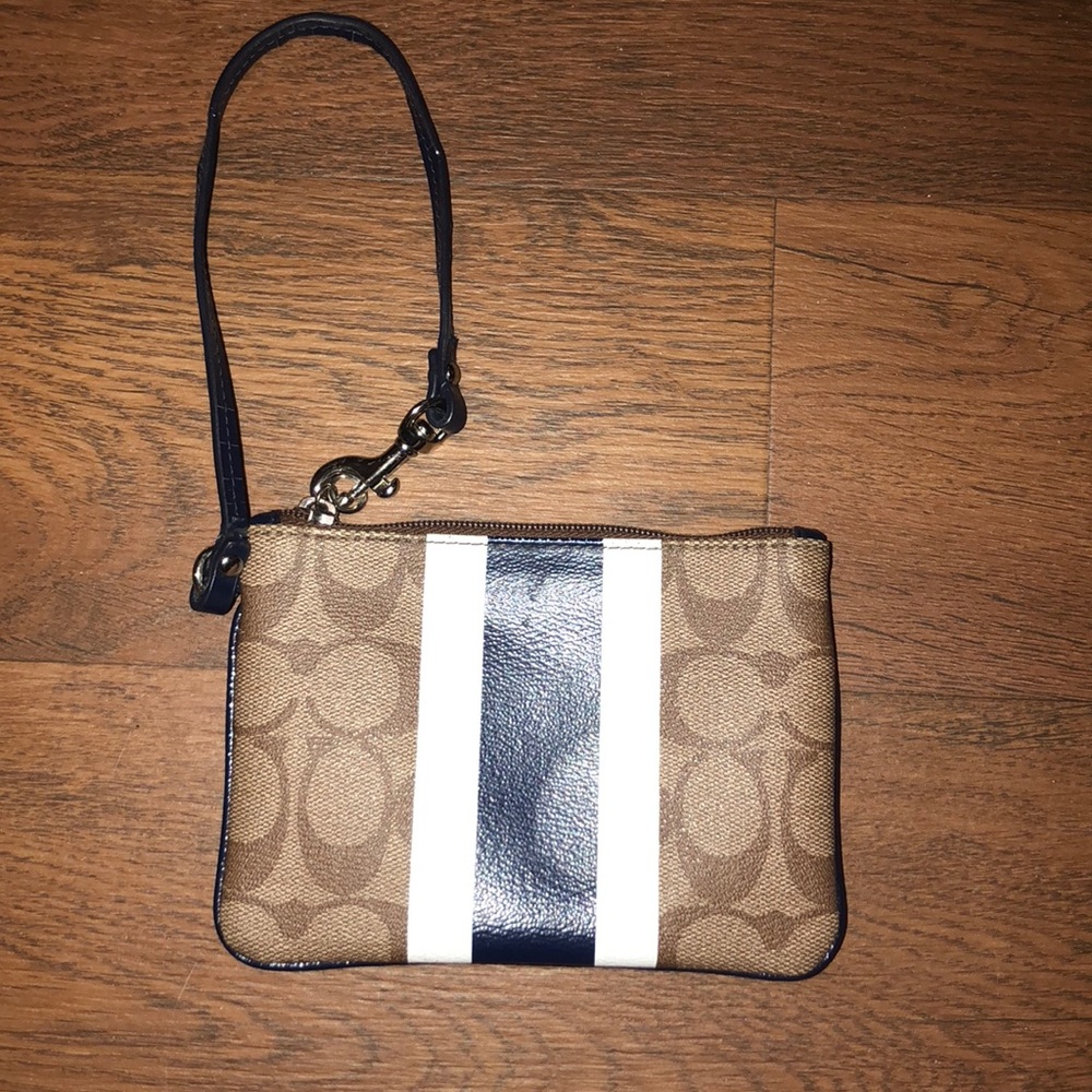 BLUE STRIPED COACH WRISTLET